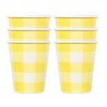 Copos de Papel Xadrez Vichy Amarelo 08 Un