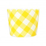 Forminhas para Cupcake Forneáveis Xadrez Vichy Amarelo 20 uni SAQUINHOS