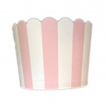 Forminhas para Cupcake de Papel Rosa Claro Vertical 20 uni CAIXA PVC