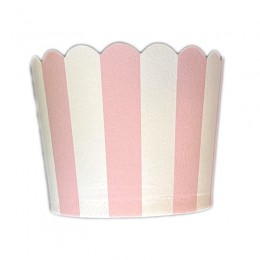 Forminhas para Cupcake de Papel Rosa Claro Vertical 20 uni CAIXA PVC